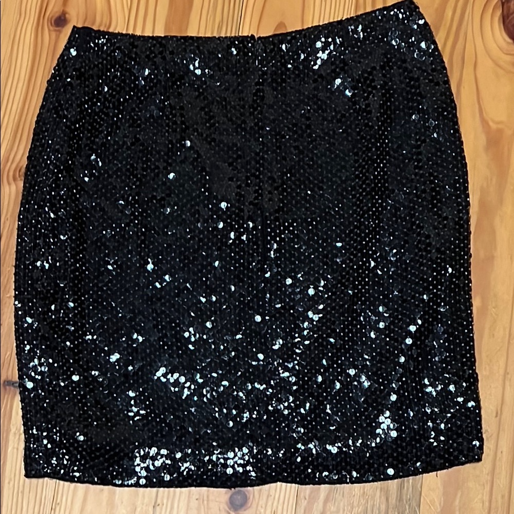 Vintage Escada by Margaretha Ley Elegant Black Silk Sequin Beaded Skirt 40 - Picture 3 of 16